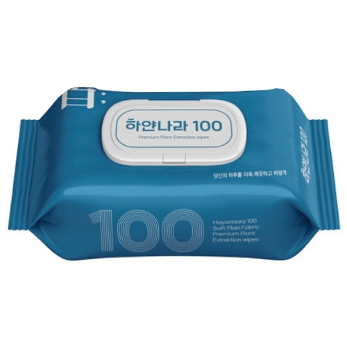 하얀나라 100 물티슈 캡형 100매