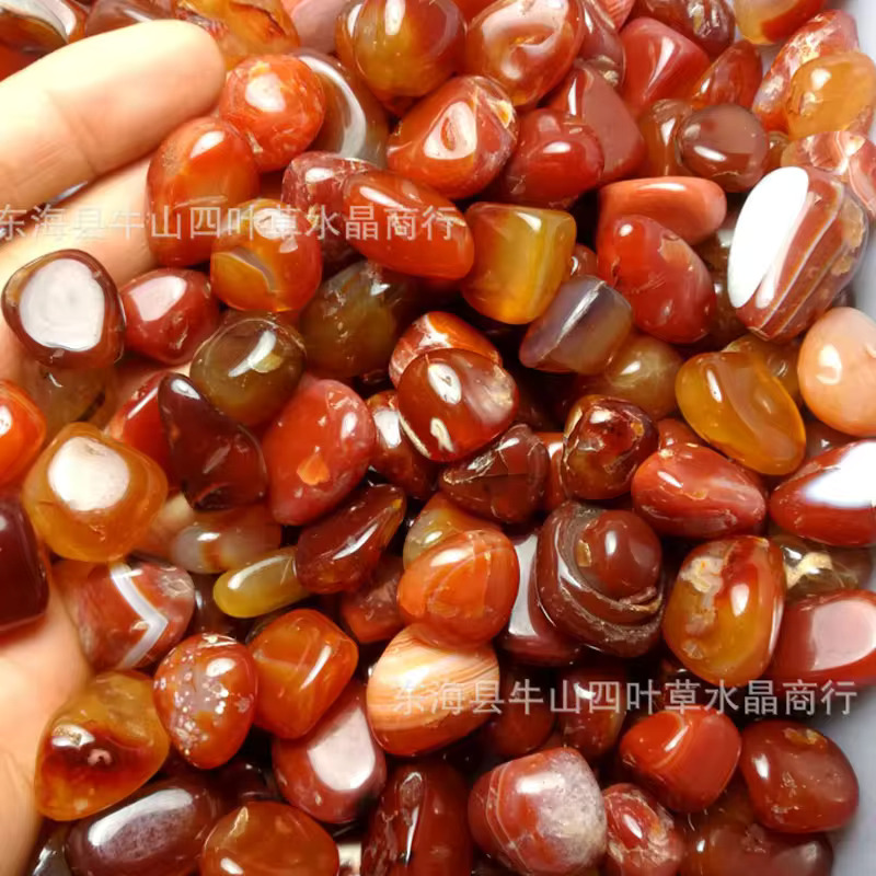 100g 천연 힐링 보석 홍옥 광택 떨어졌다 자갈 돌 붉은 마노 크리스탈 영기 미네랄 홈 수족관 장식