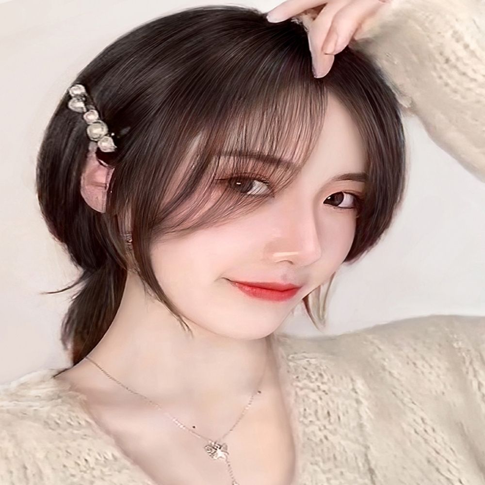 사이드뱅 앞머리 인모 헤어피스 부분가발 2컬러