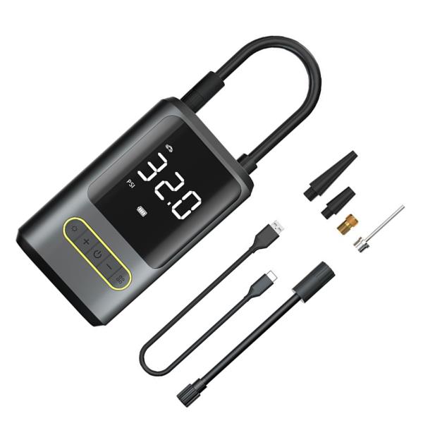 타이어공기주입기전기 펌프 팽창기 다용도 자동차 공기 압축기 USB C 타입 충전식 자전거 바이크 오토바이