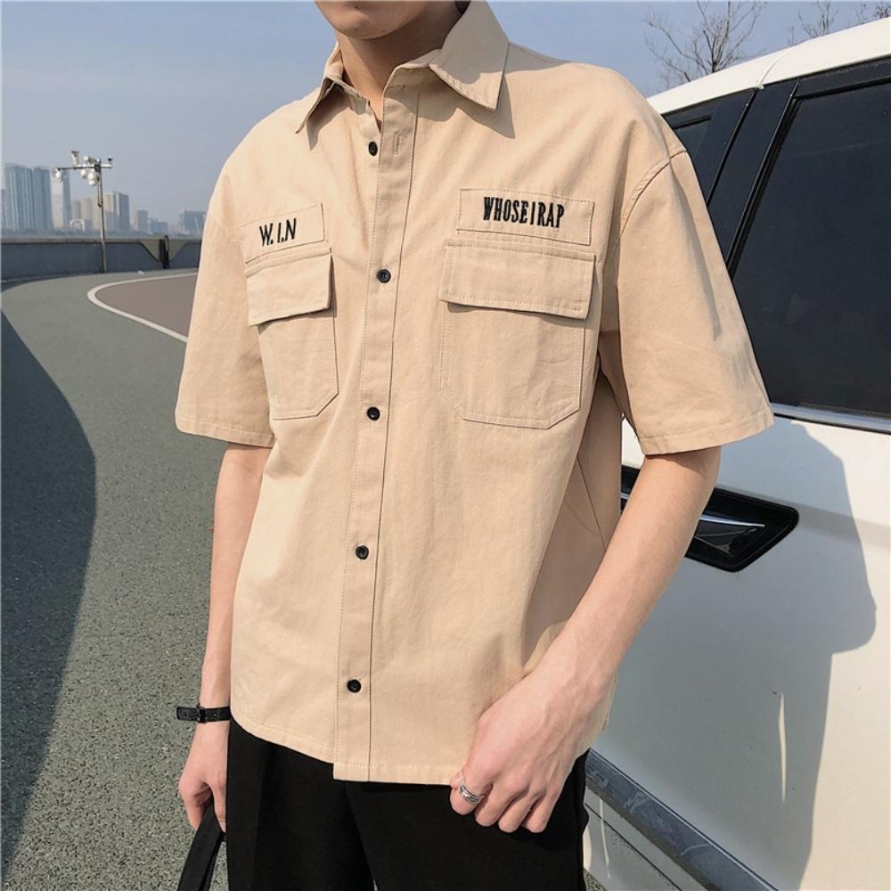 포켓 남방 남자 여름 셔츠 오버핏 캐주얼 스타일