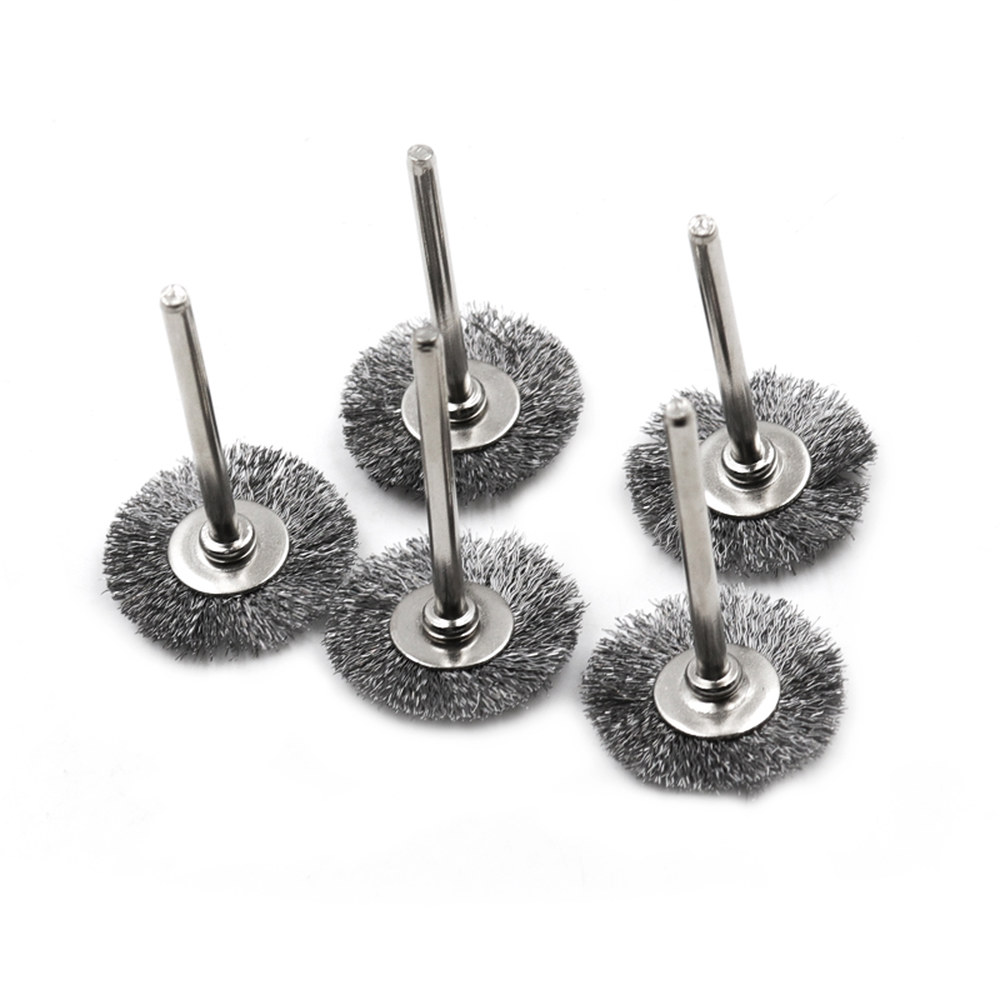 5pcs 와이어 휠 컵 브러시 세트 드릴 연마 Dremel 도구 파워 다이 그라인더 용 생크 로타리 전기