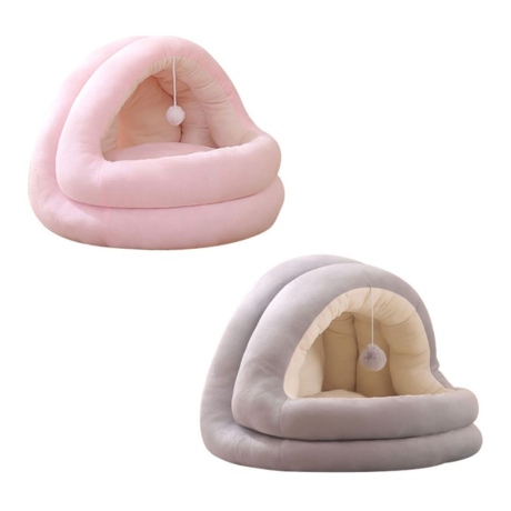 고양이 하우스 M 반려묘 포근한 폼폼이 돔 숨숨집