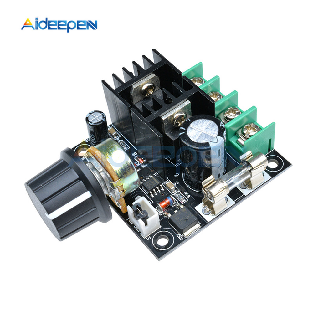 12V 40V 10A 400W 자동 PWM 모터 속도 컨트롤러 모듈 볼트 레귤레이터 조광기 3KHZ 주파수 손잡이 스위치 24V 32V