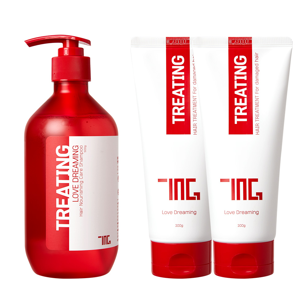 러브 드리밍 프리미엄 헤어 트리트먼트 200ml x 2개 + 단백질 샴푸 500ml