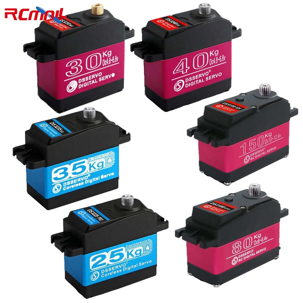 RCmall 디지털 금속 로봇 서보 모터 큰 토크 RC 자동차 로봇용 180 270 도 25KG 30KG 35KG 40KG 80