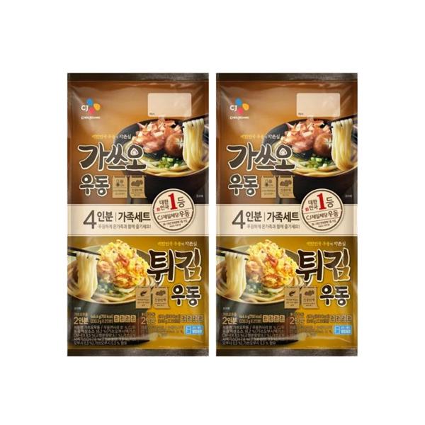 CJ제일제당 CJ제일제당 소문난 가쓰오우동 2인분 튀김우동 2인분X2개 CJ제일제당 홈파티음식 간편식 캠핑요리 요리레시피 야식 감칠맛업