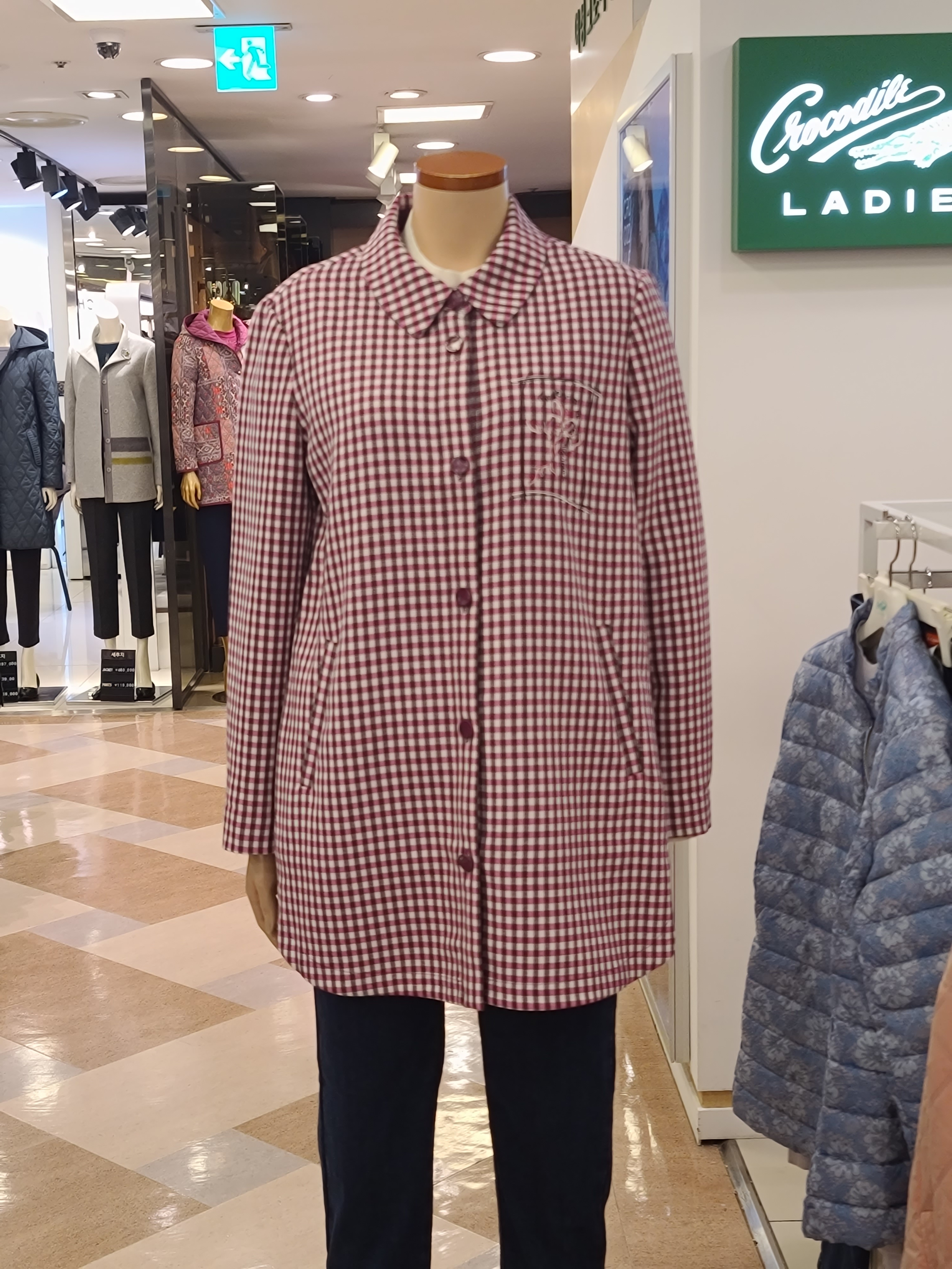 크로커다일레이디 TAG가 256 000원 크로커다일레이디 캐주얼 체크 하프 코트 CL0SCT103