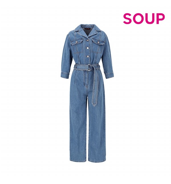 SOUP 숲 아웃 포켓 벨티드 데님 오버올스 OY4OVC1