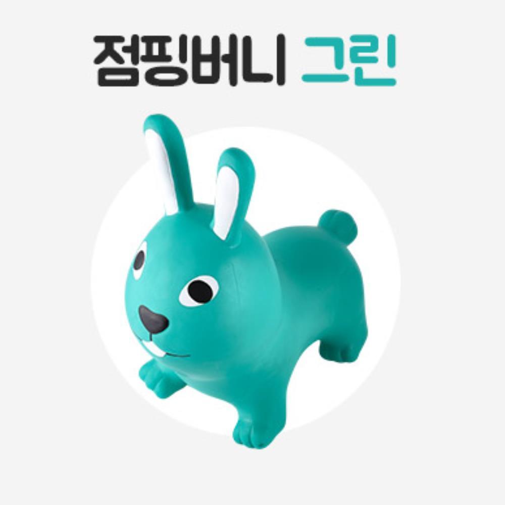 유아신체놀이 통통 귀잡고타는 점핑토끼 그린 말장난감 선물