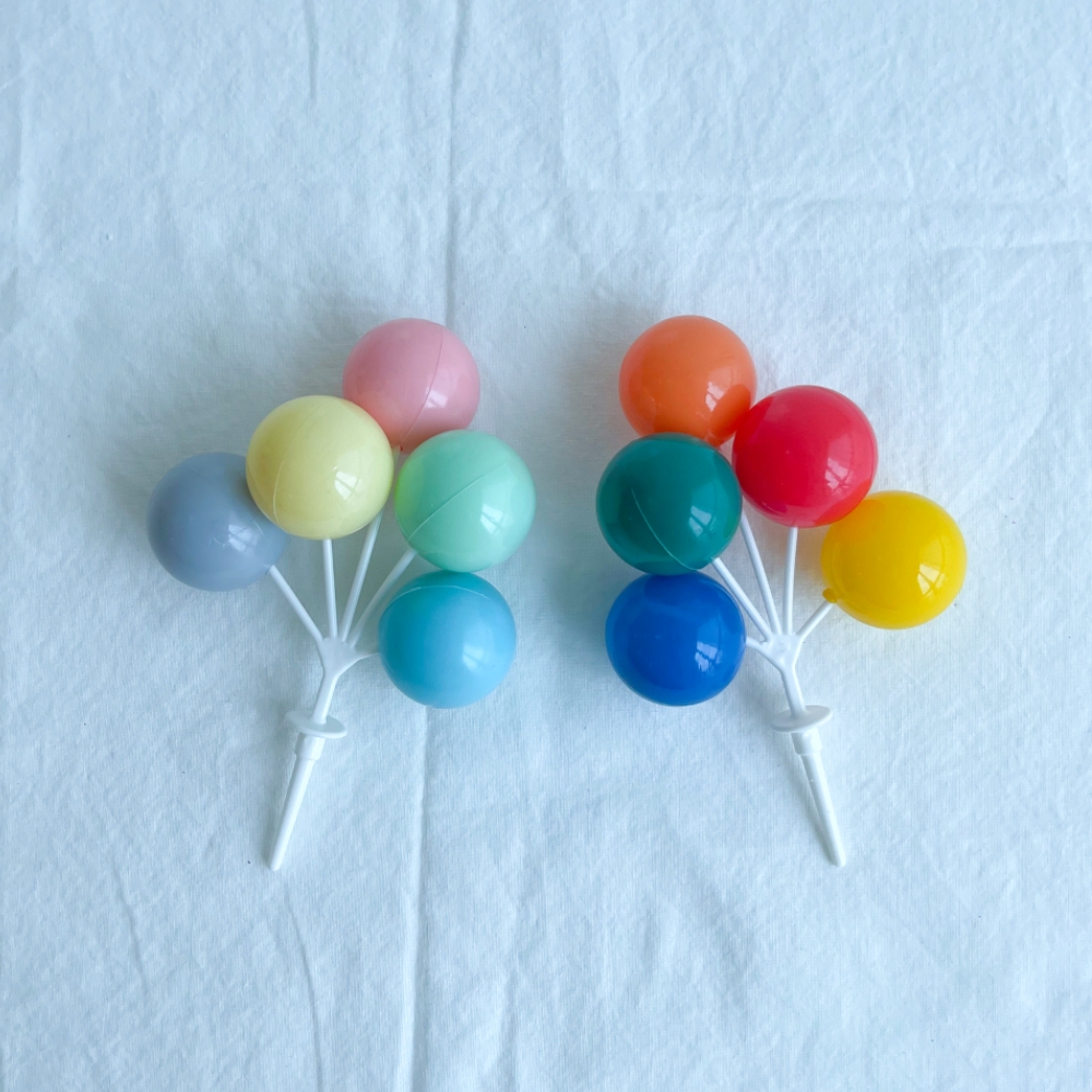 벌룬 케이크 픽 생일 풍선 토퍼 장식 레인보우