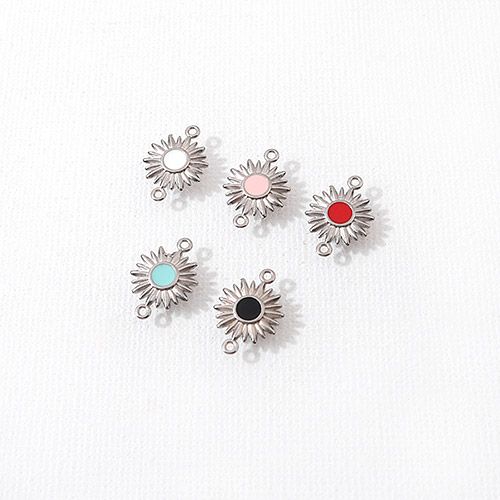 싼비즈 써지컬스틸 펜던트 에폭데이지꽃양고리 8x14mm 1개 8-131-05