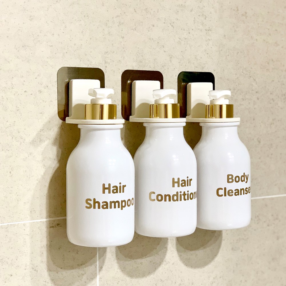 클라씨 욕실 샴푸 린스 디스펜서 공병 호텔 펌핑 빈 용기 통 라벨 7 1 볼드 폰트 2 HAIR CONDITIONER 1개