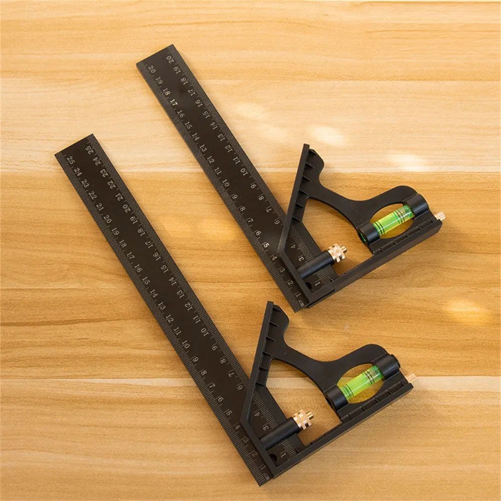 버블 레벨 게이지 측정 도구 15 cm 20 직각 눈금자 45 90 도 조정