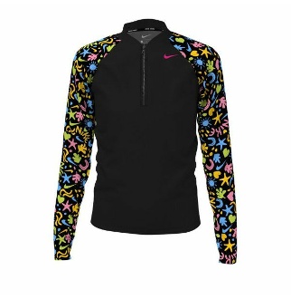 나이키스윔 나이키 NIKE스윔 아동수영복 펀 포레스트 롱 슬리브 하프집업 래시가드 NESSC746-001