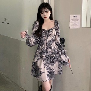 셀러허브 여성트랜드패션 여성 러블리한 디자인 주름 패턴 미니 원피스 OPC014