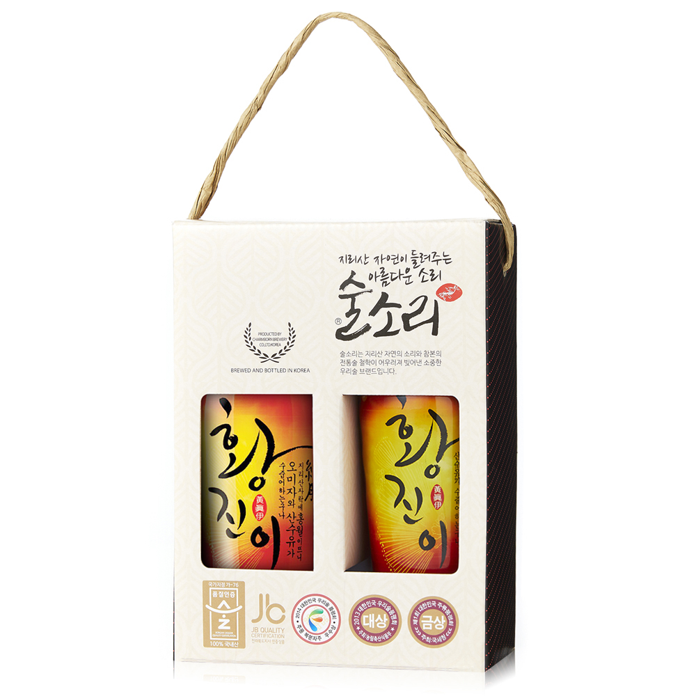 술소리 황진이 1호 선물세트 12도 375ml x 2개입