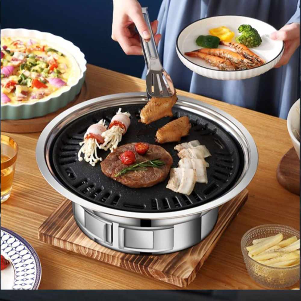 캠핑 숯불화로 가정용 미니화로 바베큐그릴 로스구이 삼겹살판 바베큐화로 L080