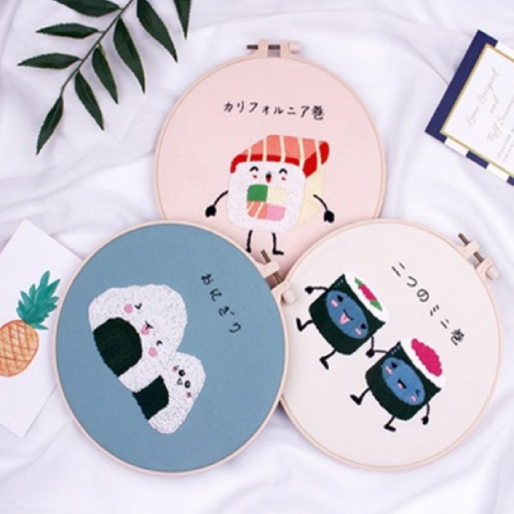 펀치니들 프랑스 자수 만들기 재료 취미 생활 키트 DIY 집콕 도안 직장인 임산부 집순이 상품선택 케비아 초밥 1개