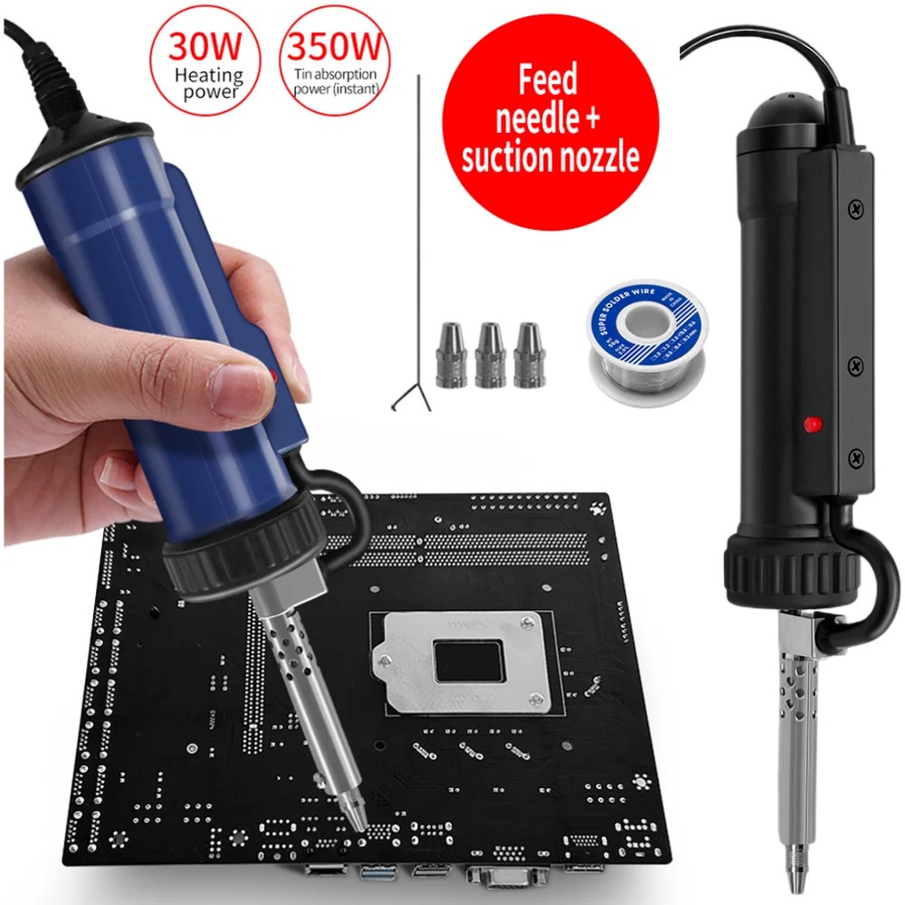 3흡입 진공 납땜 제거 펌프 30W 자동 AC 110V 220V 주석 빨판 BBT-580