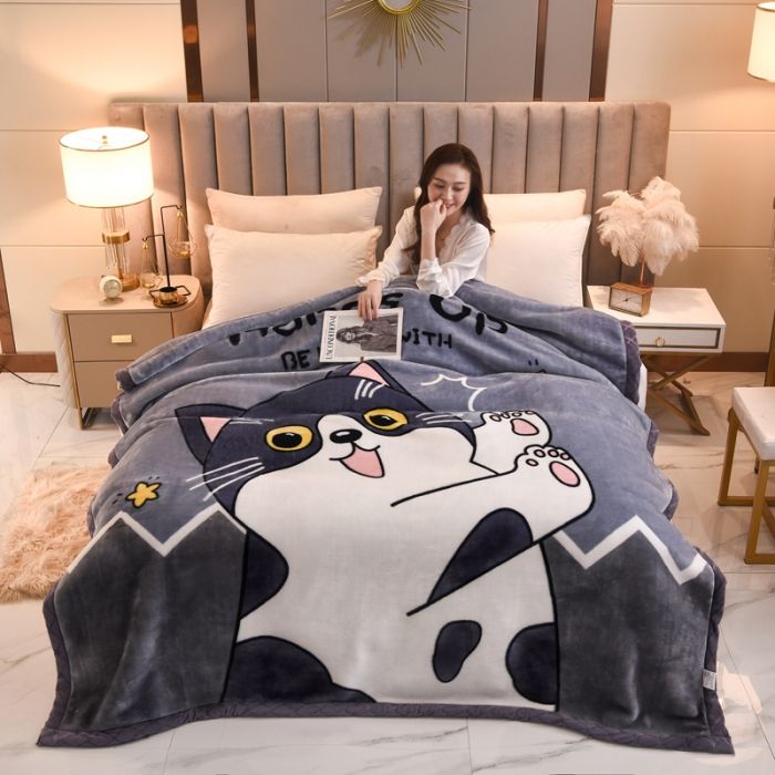 WONIBEAR 두툼 따뜻 옛날 밍크담요 겨울 호랑이 할머니담요 초대형 레트로 극세사 이불 I I-01 1 5x2 0m2kg