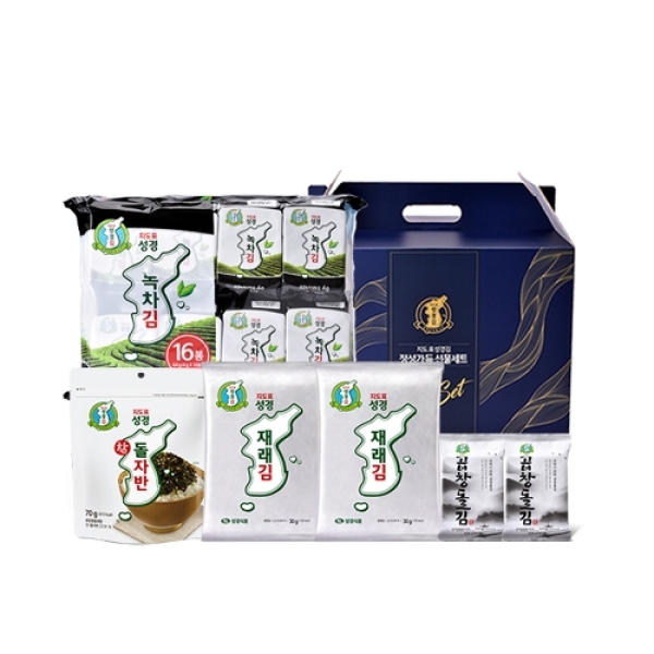 성경식품 성경김 정성가득 녹차식탁김 종합 4종 선물세트