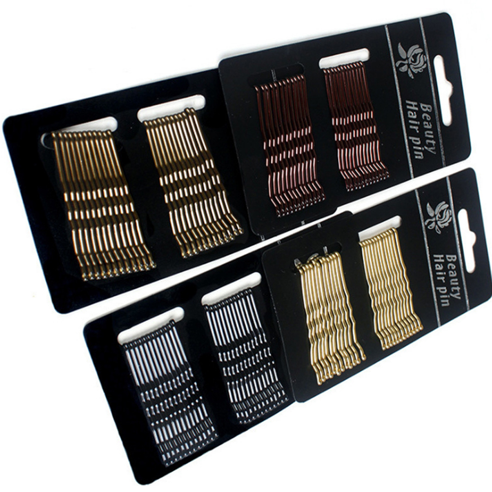 고급 헤어 실핀 24pcs 고급진 메탈 잔머리 정리 헤어핀