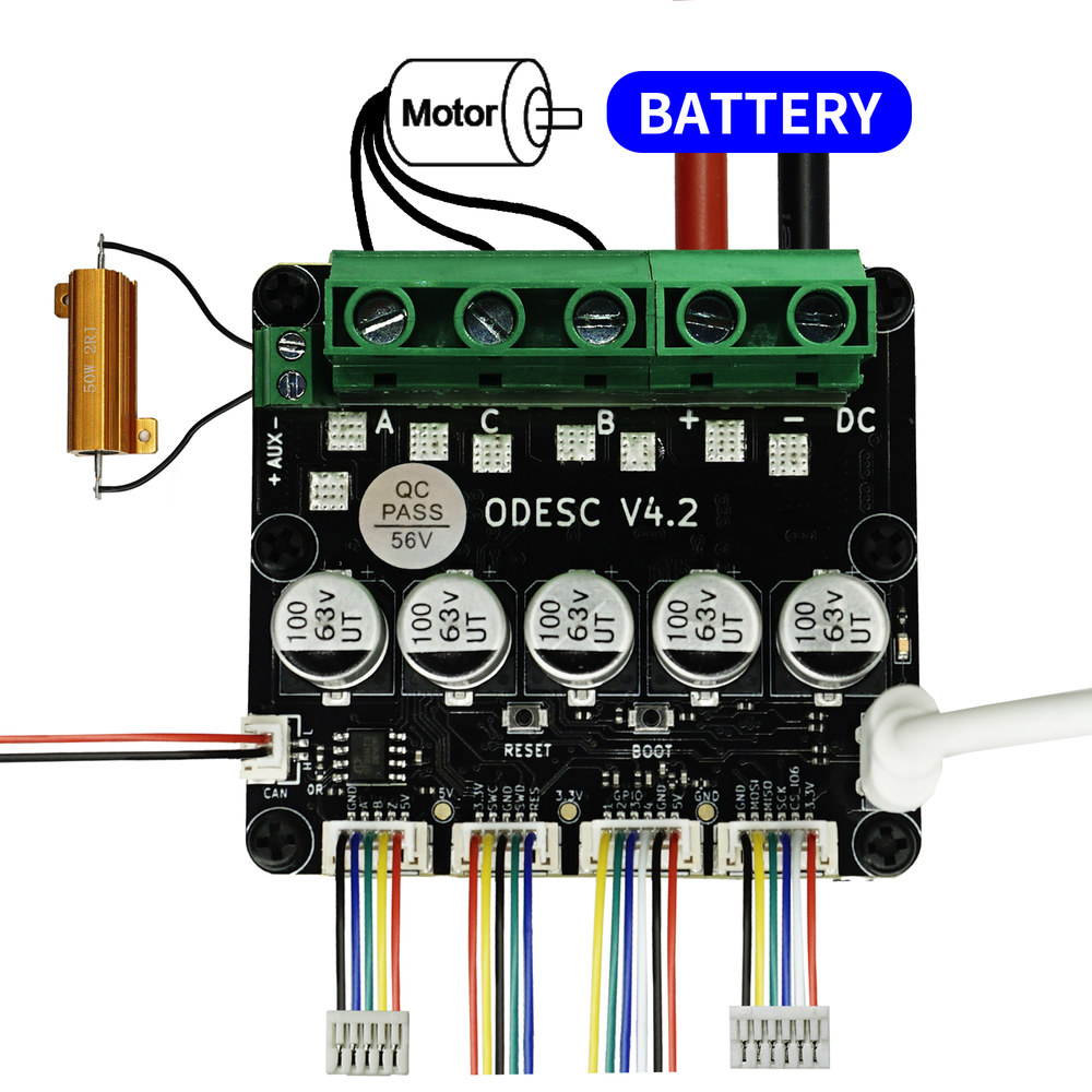 ODESC 단일 드라이브 고전류 고정밀 브러시리스 서보 모터 컨트롤러 ODrive3 6 업그레이드 기반 V4 2