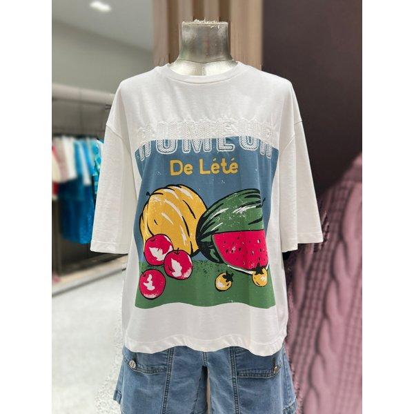 베네통 25S S 과일 프린팅 싱글 티셔츠 BATSF5531 35118243