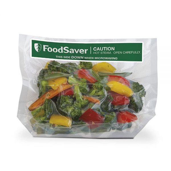 푸드세이버 푸드세이버 FoodSaver 0 94L 프리즈 앤 스팀 전자레인지 싱글 쿠킹 백 음식 보관 16개입 투명