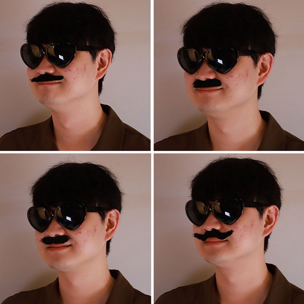 붙이는 가짜 인조 수염 콧수염 할로윈 코스프레 분장 6종 1세트