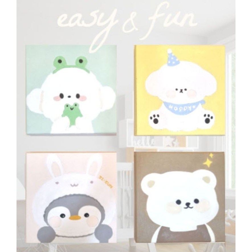 라라캔버스 귀여운동물 캔버스 그림diy 2 생일 강아지