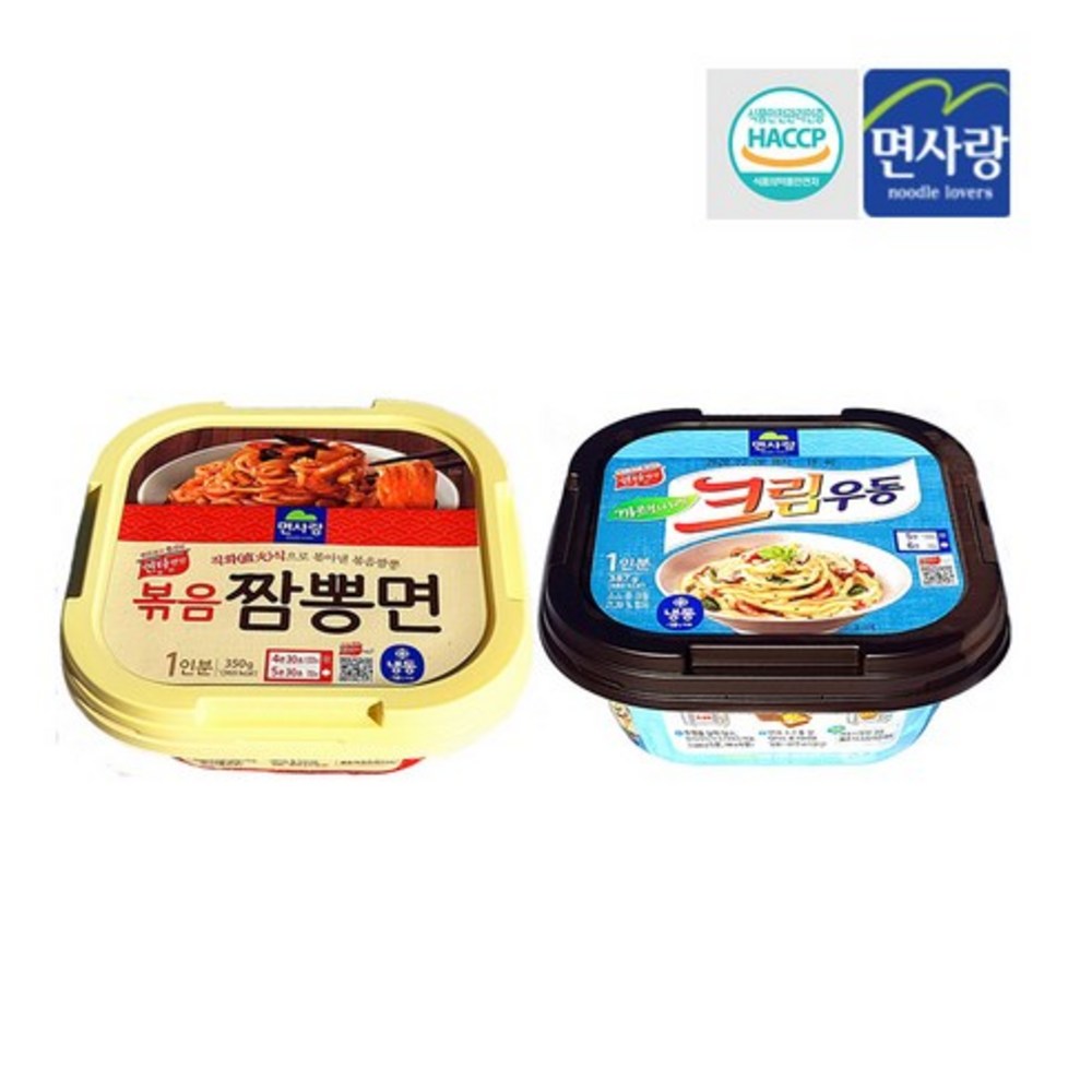 면사랑 크림우동 5개 볶음짬뽕면 5개 배송비포함 5개 350g