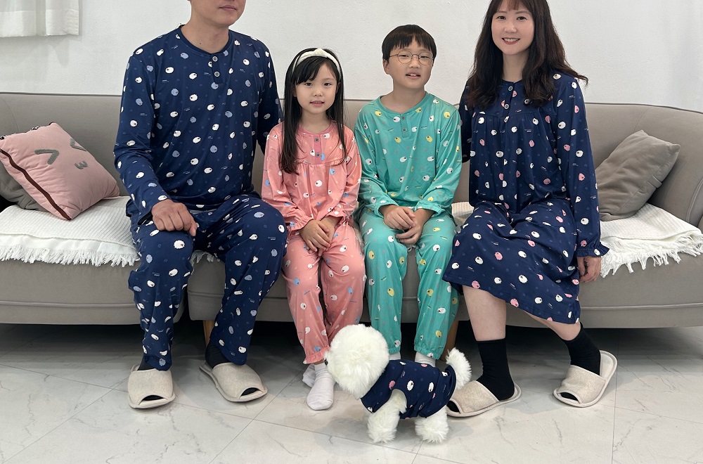 폭스클럽 피치기모 심플 원피스잠옷 커플파자마