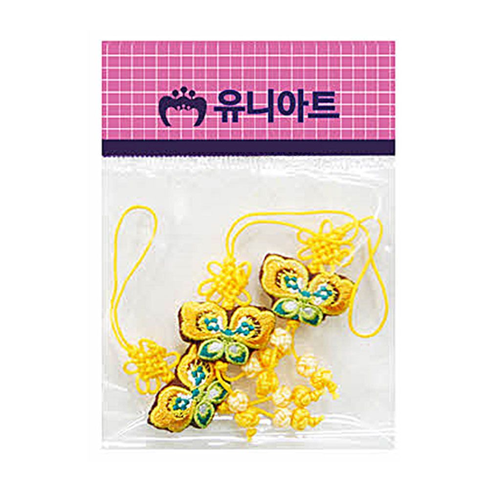 전통 나비 매듭 노랑색 3개입 X5개 DIY 만들기 재료