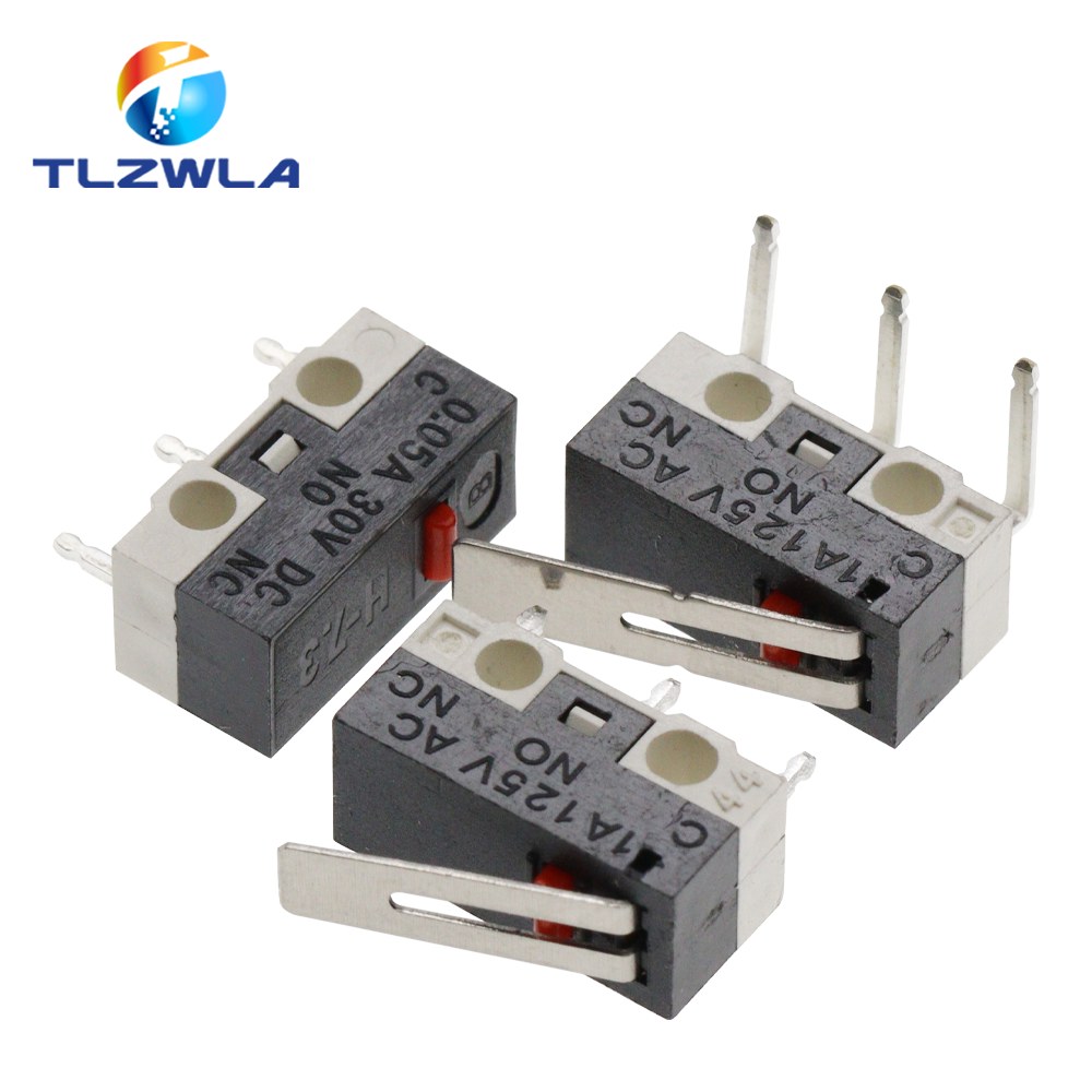 마이크로 리미트 스위치 순간 푸시 버튼 1A 125V 마우스 3 핀 긴 핸들 롤러 암 SPDT 개 12X6X6MM