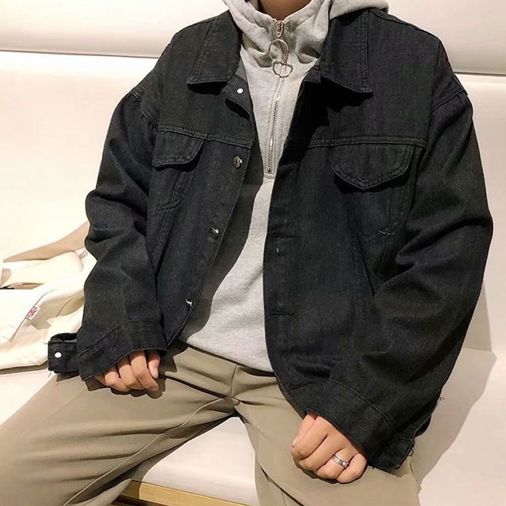 캐주얼 남성 오버핏 포켓 데님 자켓 나들이 점퍼