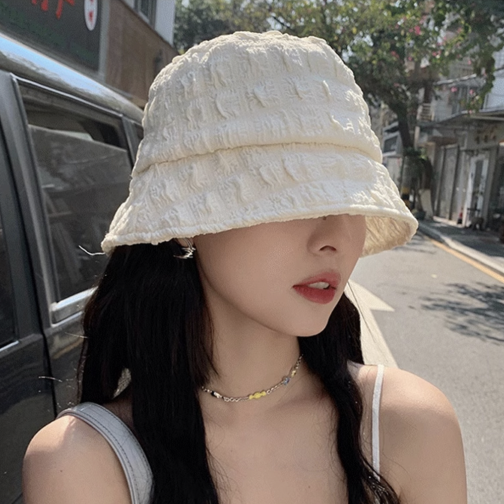 구름 버킷햇 얇은 퀄팅 링클 엠보 벙거지 봄 여름 모자