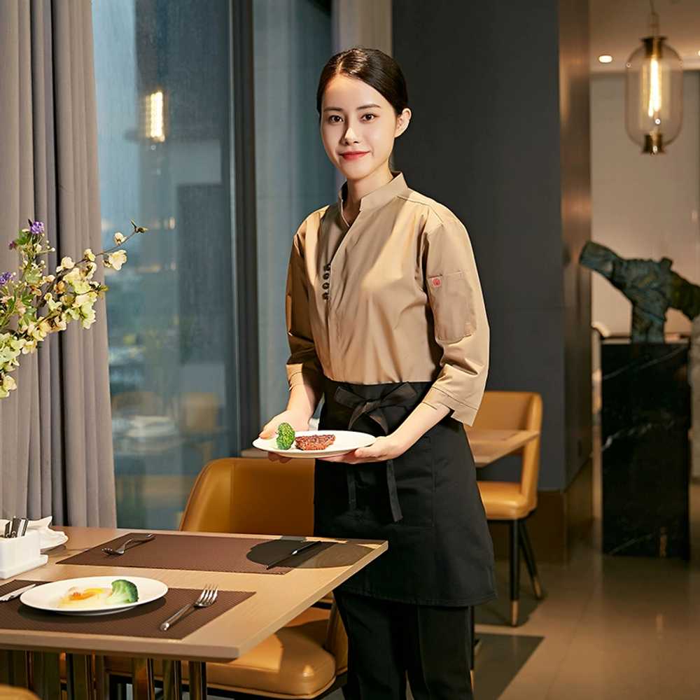 식당유니폼 남녀세트 홀서빙복 호텔 카페 레스토랑 페이지 참고 여성 7부소매 탑 L