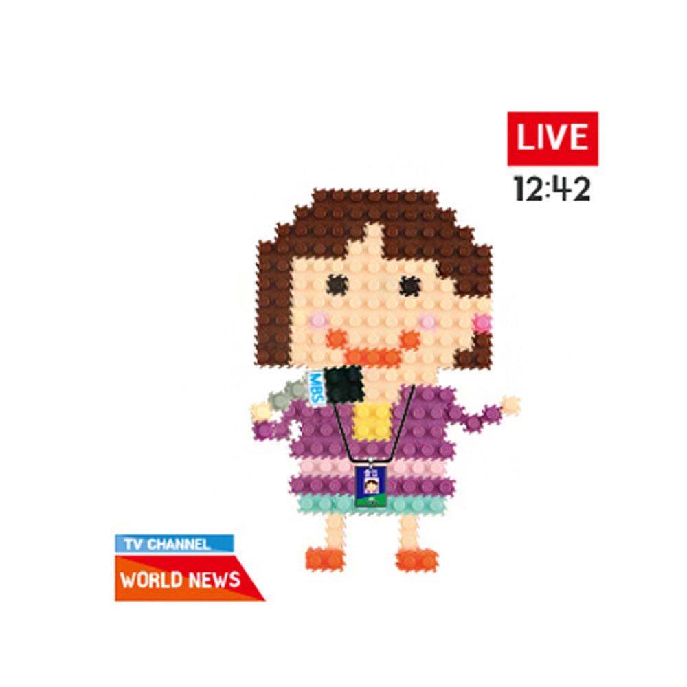 유니 블럭 아나운서 X2개 디폼 미니 블록 놀이
