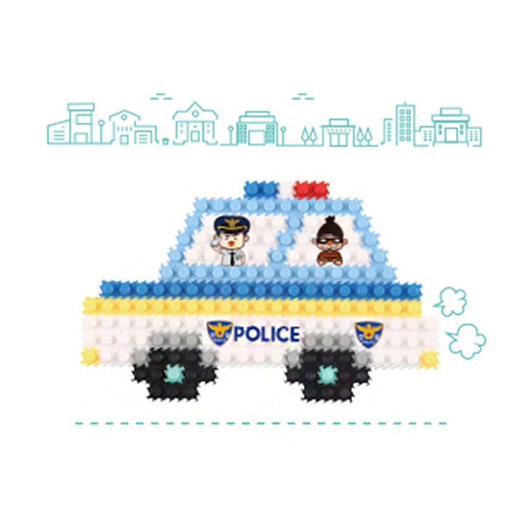 유니 블럭 경찰차 X2개 디폼 미니 블록 놀이