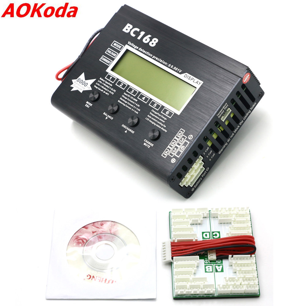 AOK 초고속 LCD 스마트 밸런스 충전기 방전기 리포 배터리 Rc 1-6S 8A 200W BC168