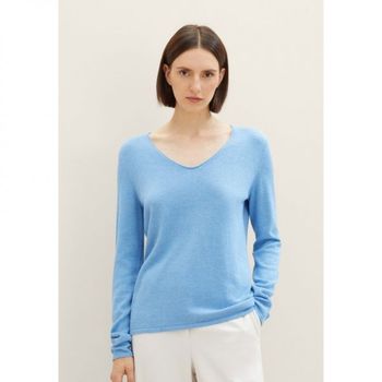 2247134 TOM TAILOR 탐테일러 베이직 브이넥 - 점퍼 시블루 멜란지