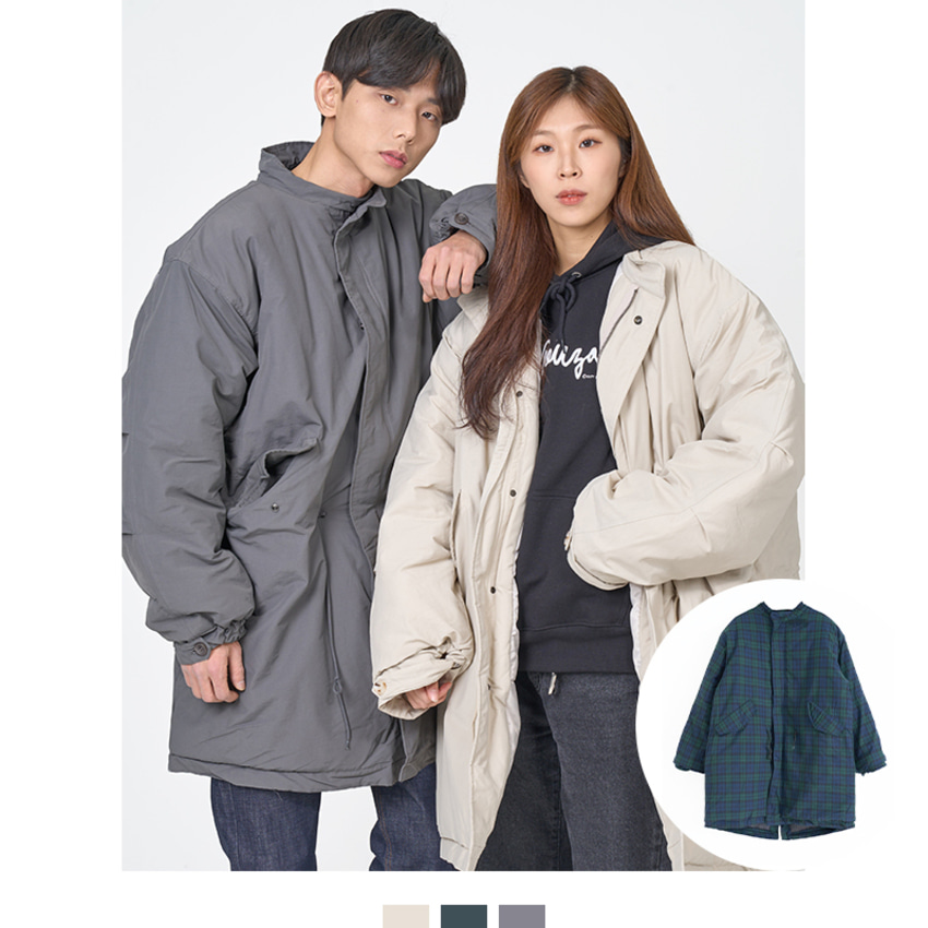 개파카 오버핏 커플 패딩야상