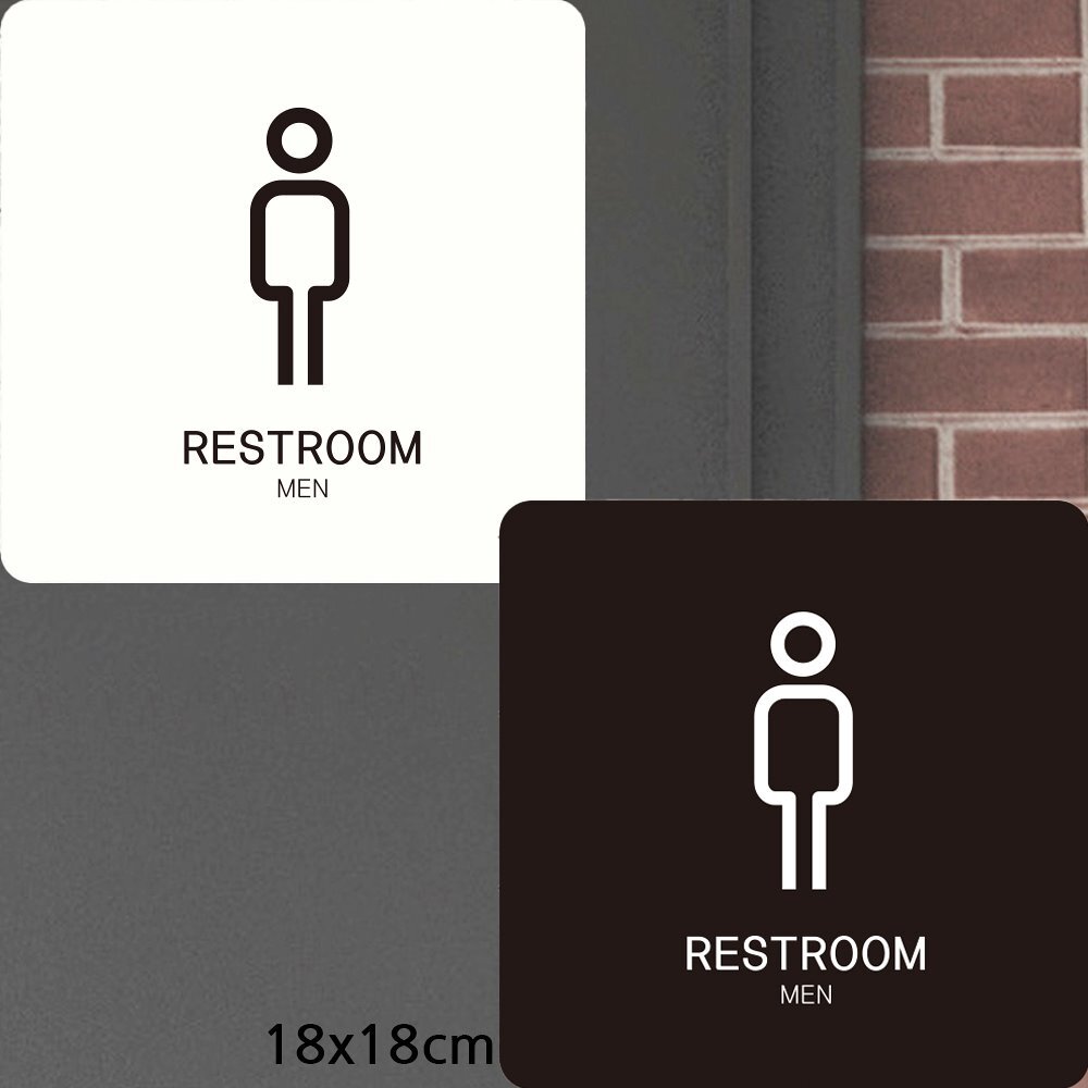 RESTROOM MEN2 부착형 정사각안내판