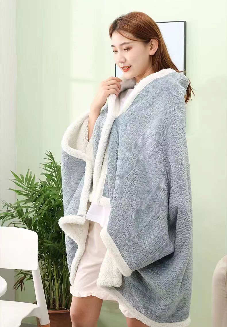 똑딱이 어깨 망토담요 포근양털 학생 무릎담요