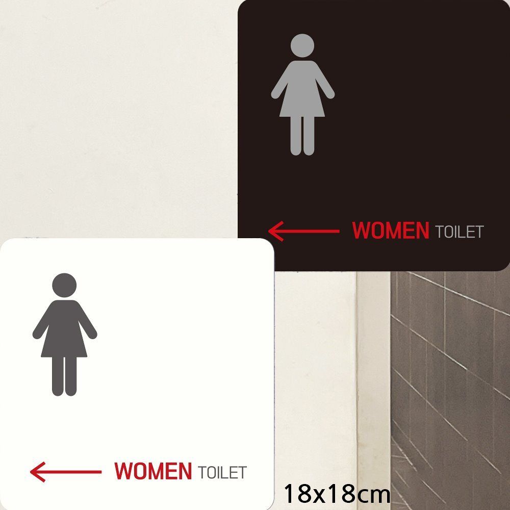 WOMEN TOILET 왼쪽화살표1 부착형 안내판