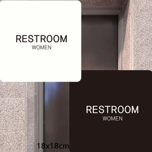 RESTROOM WOMEN 부착형 정사각안내판