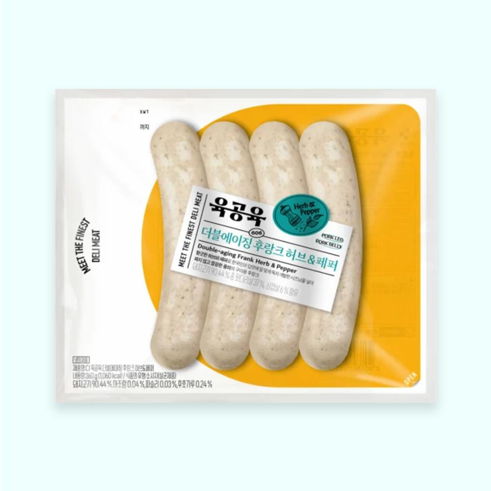 CJ제일제당 CJ제일제당 CJ제일제당 풍미업 육공육 육공육 더블에이징 후랑크 허브 페퍼 360g 1개 엄마손맛 도시락반찬 어린이간식 캠핑필수품... 