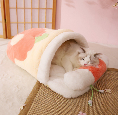 고양이 강아지 벚꽃 침낭 겨울 이불 쿠션 방석